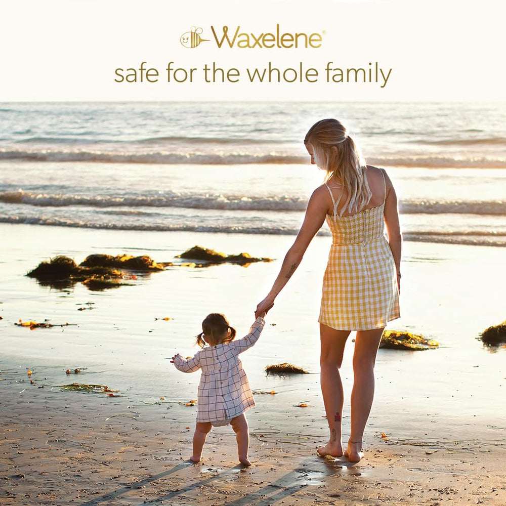 Waxelene packaging front view signals portable, easy-on-the-go moisture.