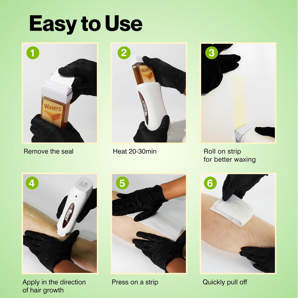 Waxers Roll on Wax Kit Full Kit Display shows a complete at-home waxing solution