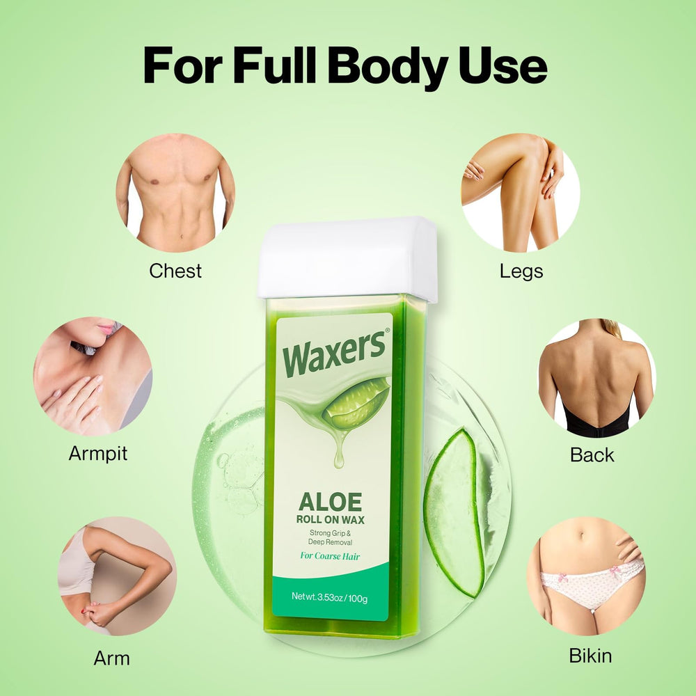 Waxers Roll on Wax Kit Leg Use demonstrates versatile waxing for legs at home