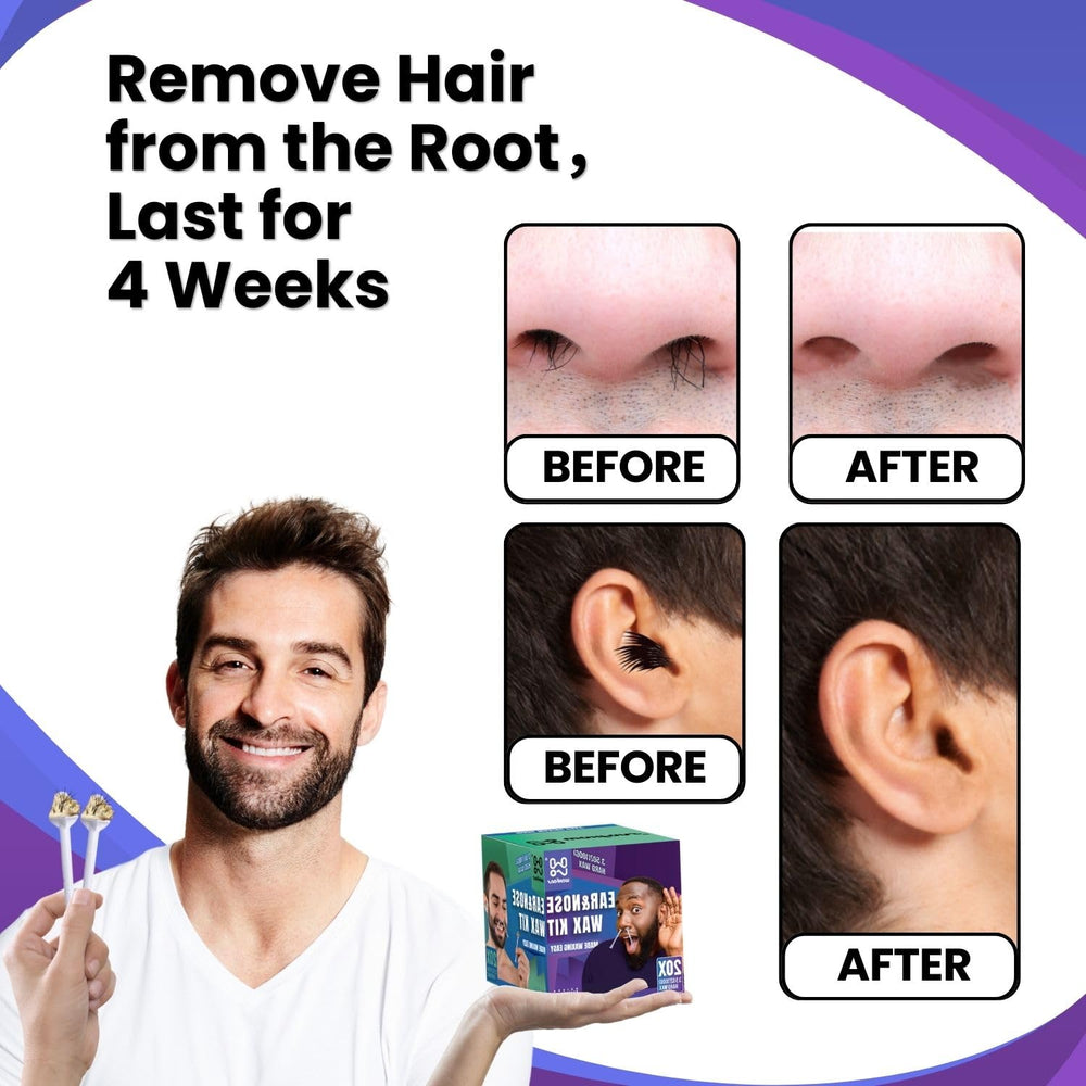 Waxfans nose-ear kit tool set demonstrates complete applicators for easy at-home waxing.