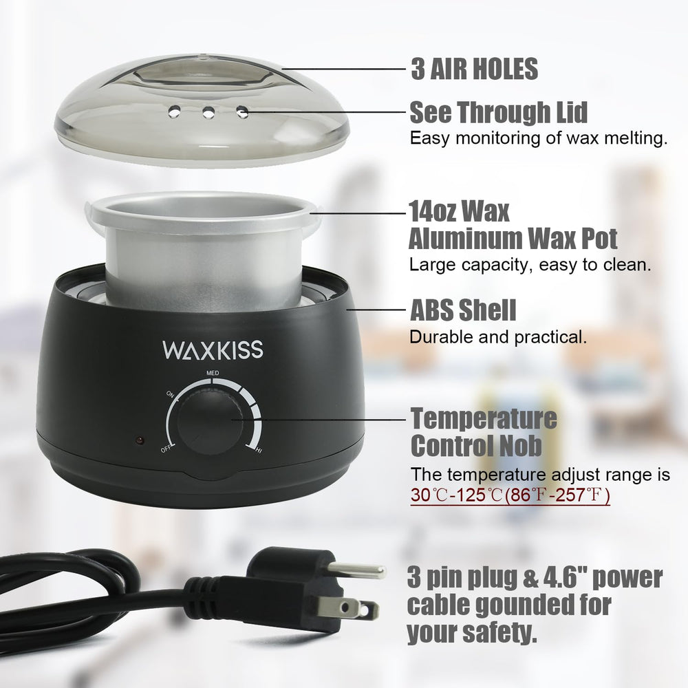 Waxkiss 14Oz wax warmer see-through lid enables easy monitoring during melting, convenient