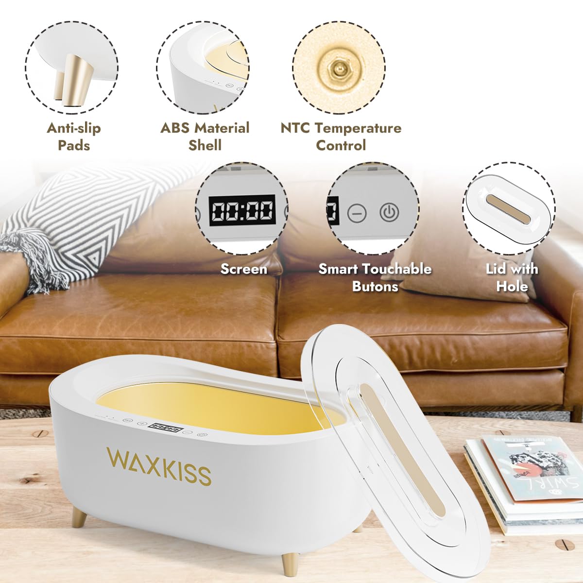 Waxkiss device for professional spas and beauty salons seeking efficient paraffin therapy.