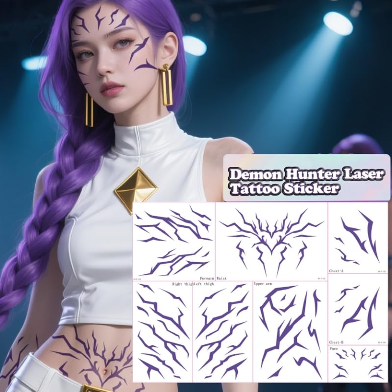 Waxkure anime purple tattoos on arm designs for mix-and-match looks