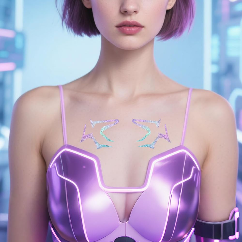 Waxkure anime purple tattoos flatlay shows complete set variety