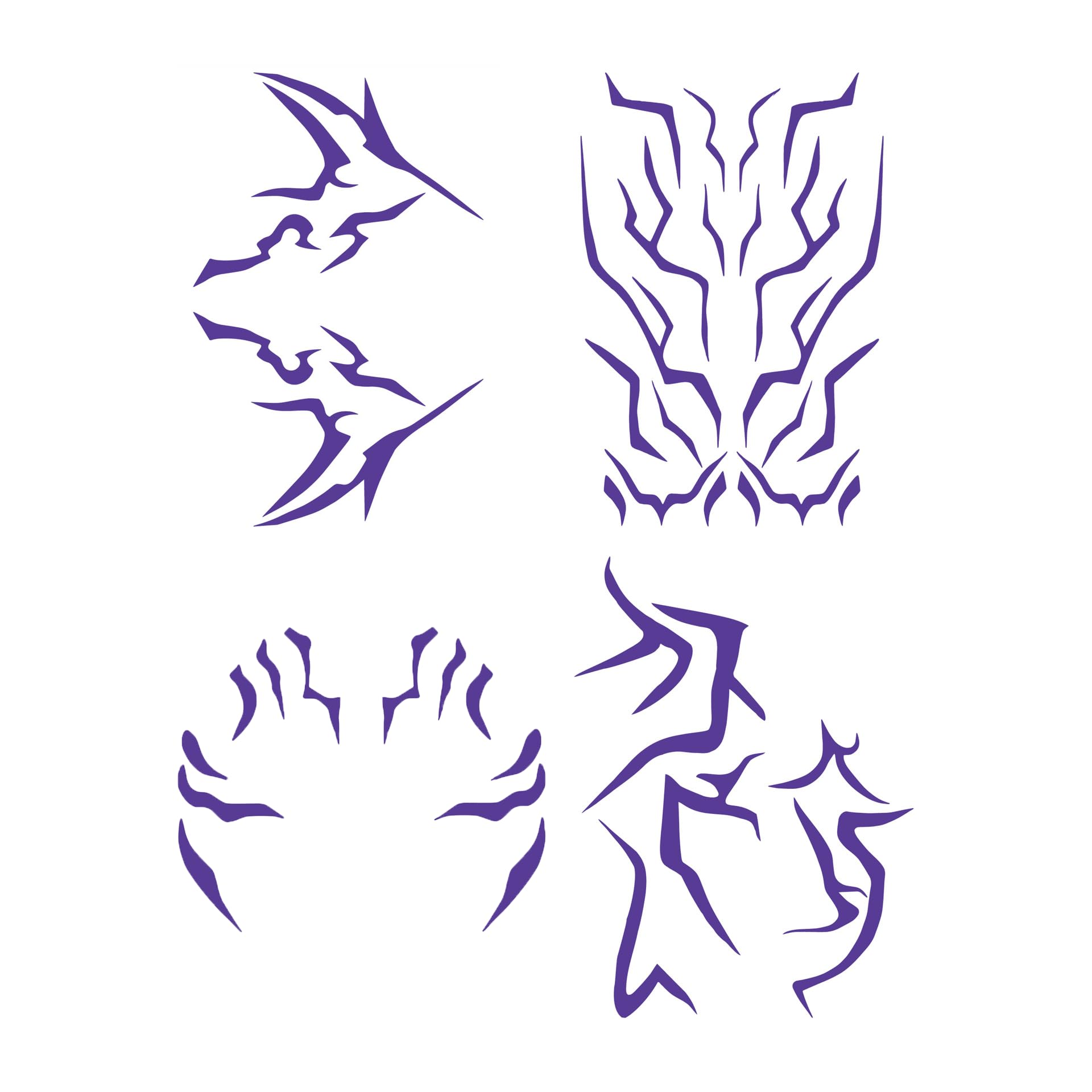 Waxkure anime purple temporary tattoos set cover for versatile cosplay and dance looks