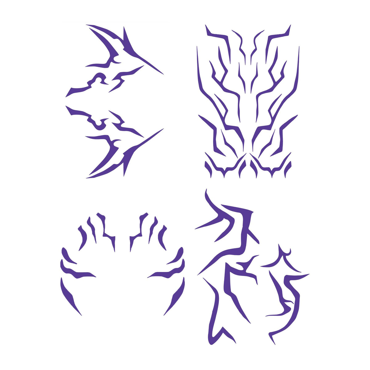 Waxkure anime purple temporary tattoos set cover for versatile cosplay and dance looks