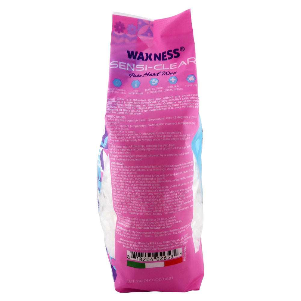 Waxness Sensi Clear jar with pre-melted wax highlights skin calming actives