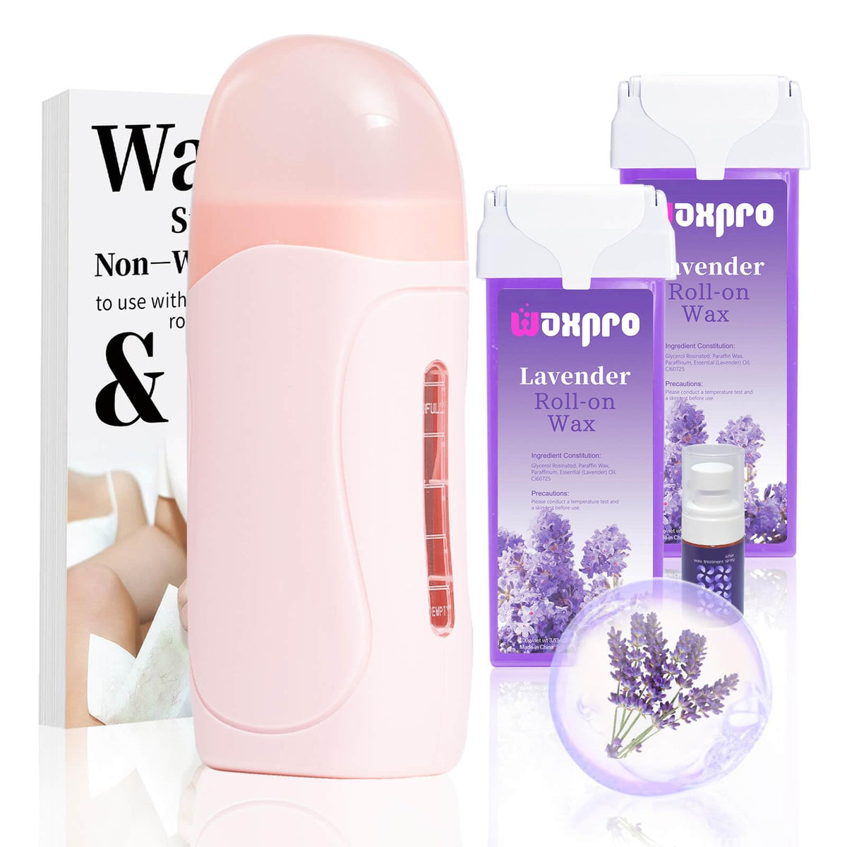 WaxPro Roll On Wax Kit warmers ready for quick at-home waxing sessions
