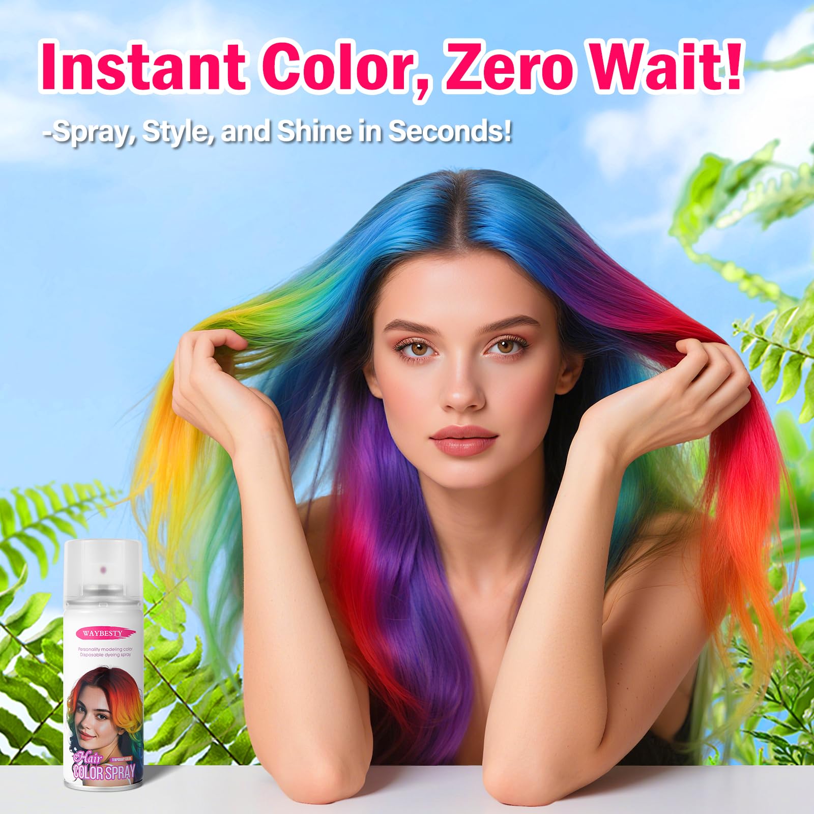 Waybesty gray color spray for festival and party looks.