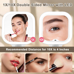 Wayleeos rechargeable mirror with 2000mAh battery powers hours of on-the-go lighting.
