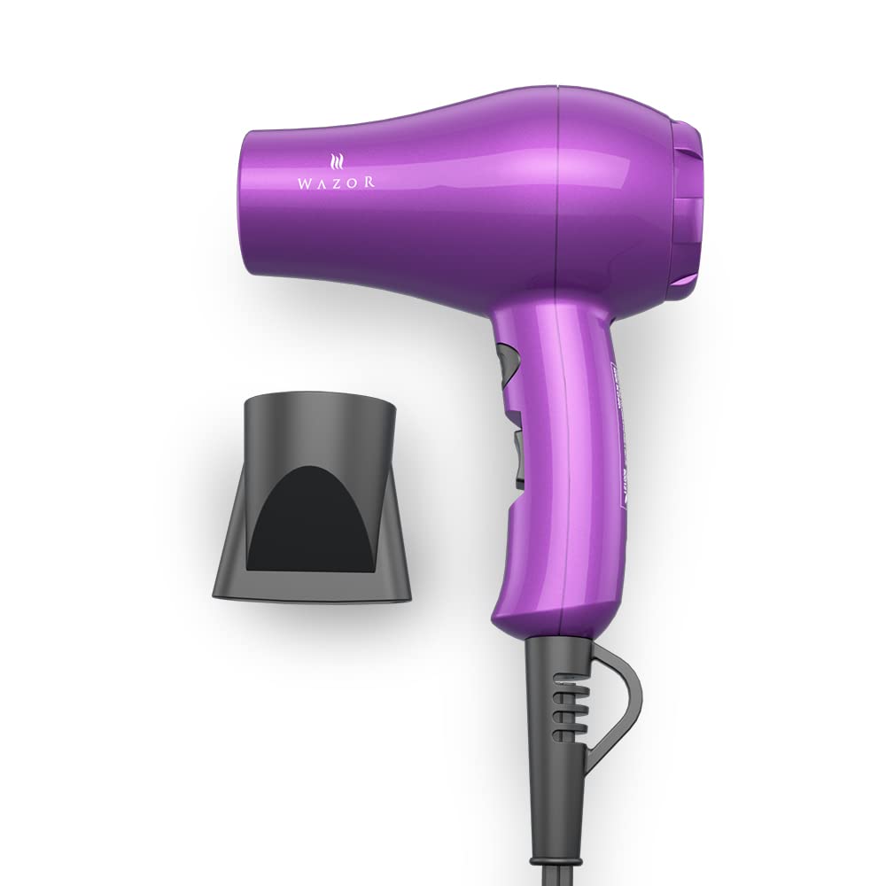 Wazor mini hair dryer removable inlet filter for easy cleaning.