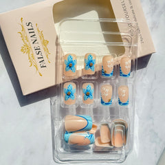 WBRRFJJ 3D ripple flower core design nails offer chic spring-summer style.
