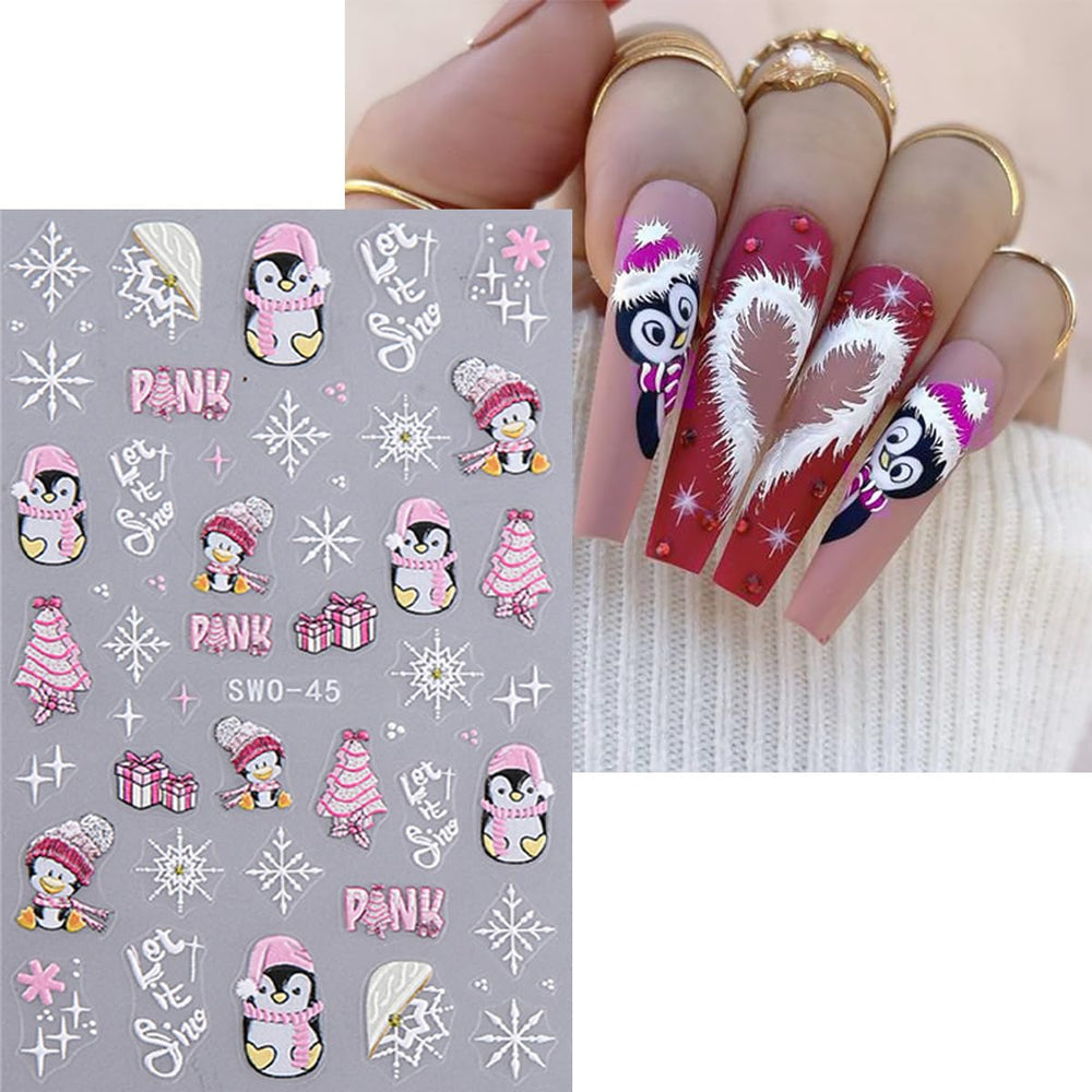 WBRRFJJ Christmas 5D red glitter lines—sparkle accents to elevate manicures.