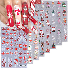 WBRRFJJ Christmas 5D embossed snowflakes stickers—easy DIY manicure for festive nails.