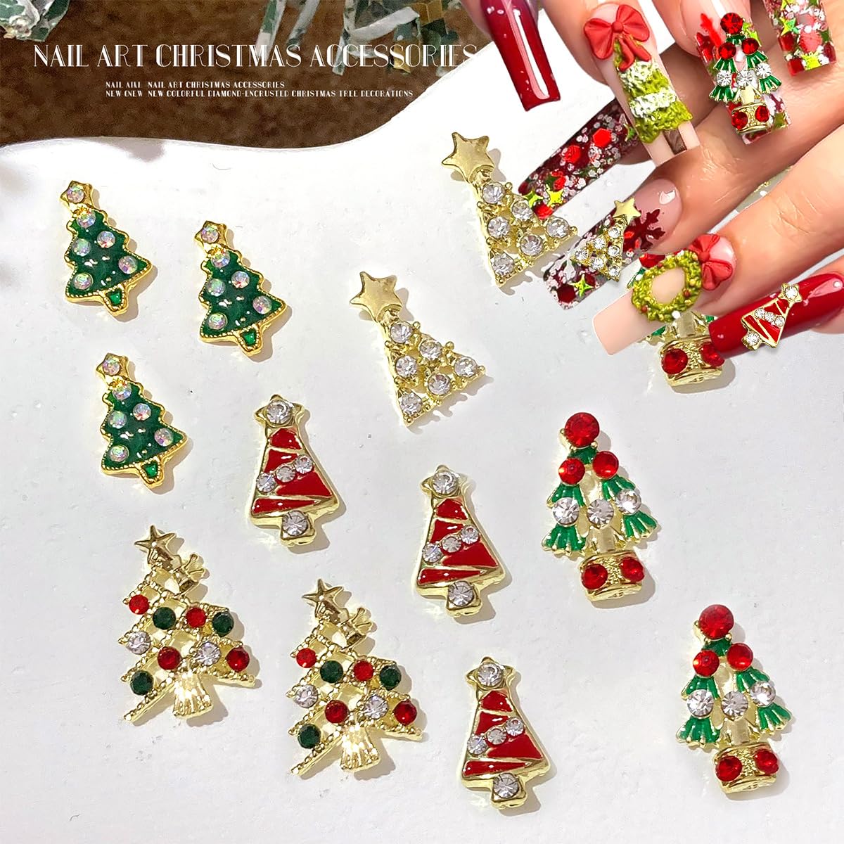 WBRRFJJ christmas-nail-charms 3d-snowflake-gems sparkle on nails.