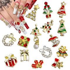 WBRRFJJ christmas-nail-charms 3d-tree-gems for festive nail art.