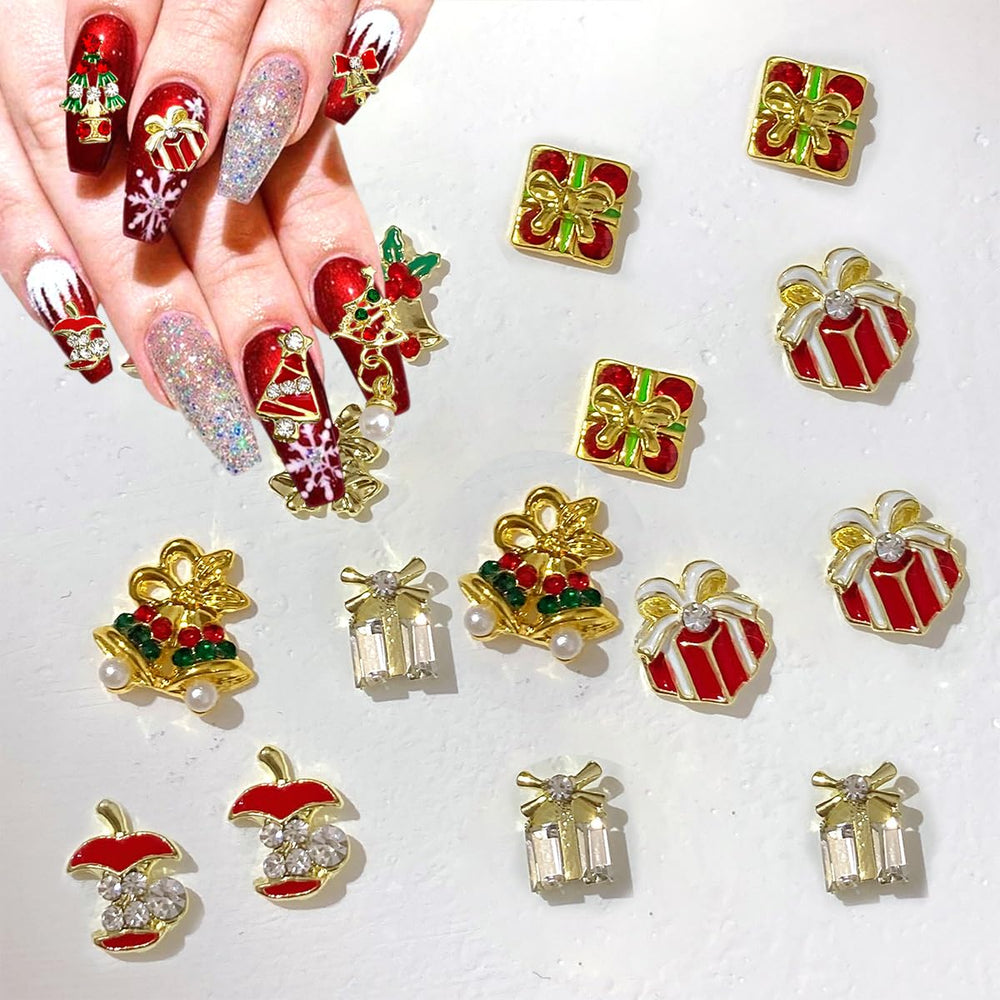 WBRRFJJ christmas-nail-charms bell-gems add charm and shine.