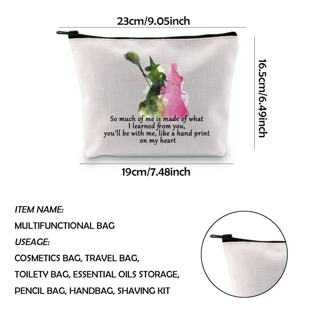 WCGXKO Musical Makeup Bag gold zipper detail provides secure closure.