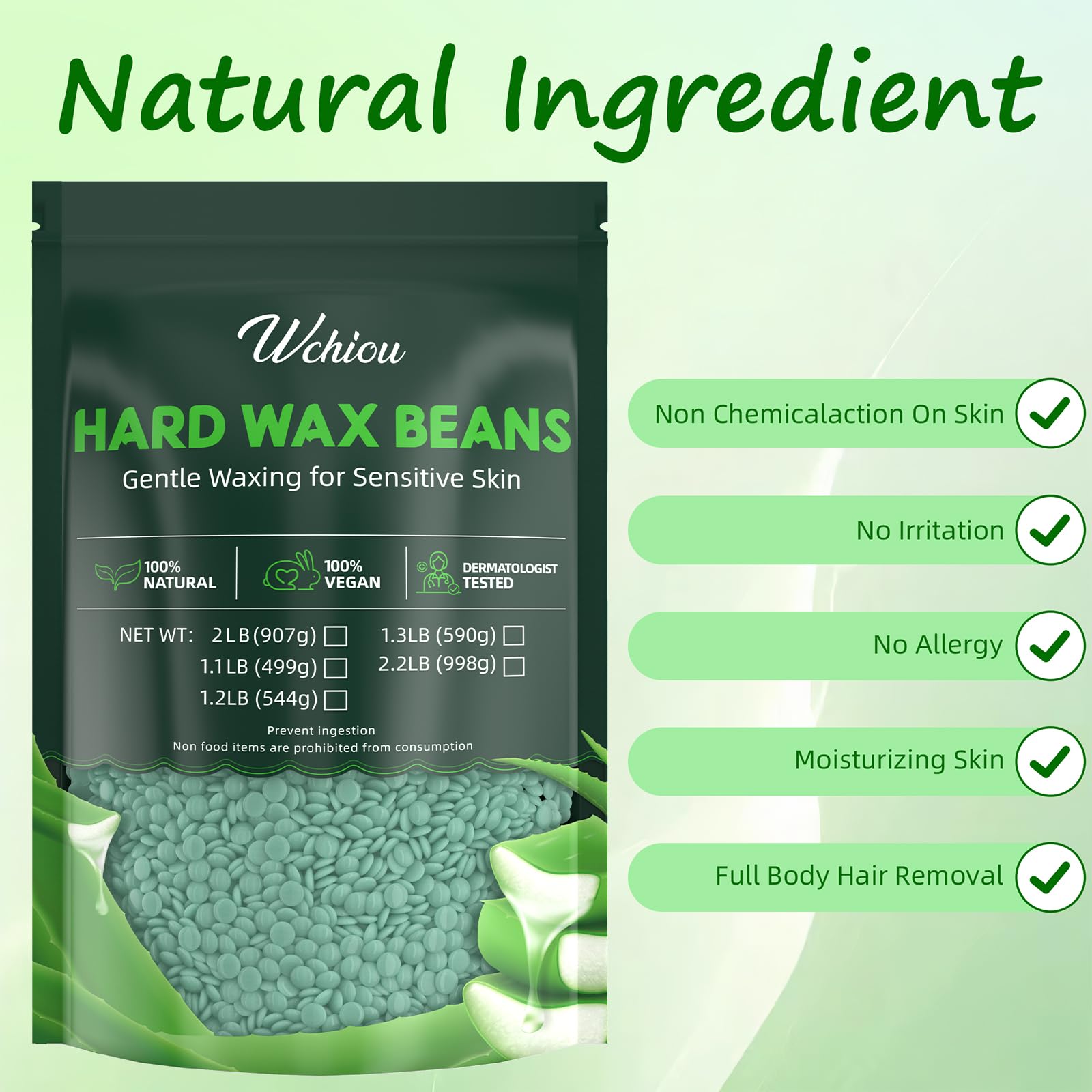 Wchiou at-home waxing kit image shows salon-like results in the comfort of home