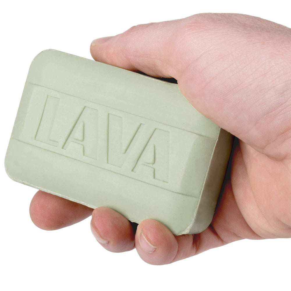 WD-40 Lava hand cleaner on dirty hands shows grease removal
