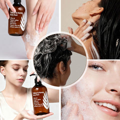 WDVNEX Tallow and Honey Body Wash foam shows rich lather for easy rinse.