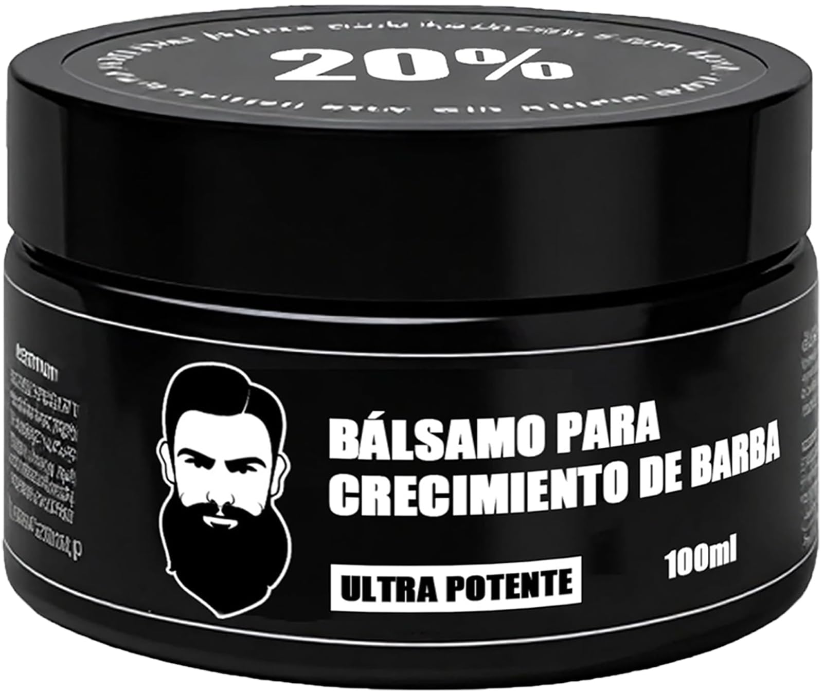 Wdvpue Beard Growth Balm jar closeup showing clear balm for softer beard