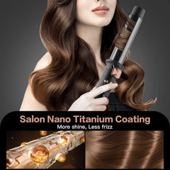 WeBeauty iron displays five heat settings on an LED screen for precision.