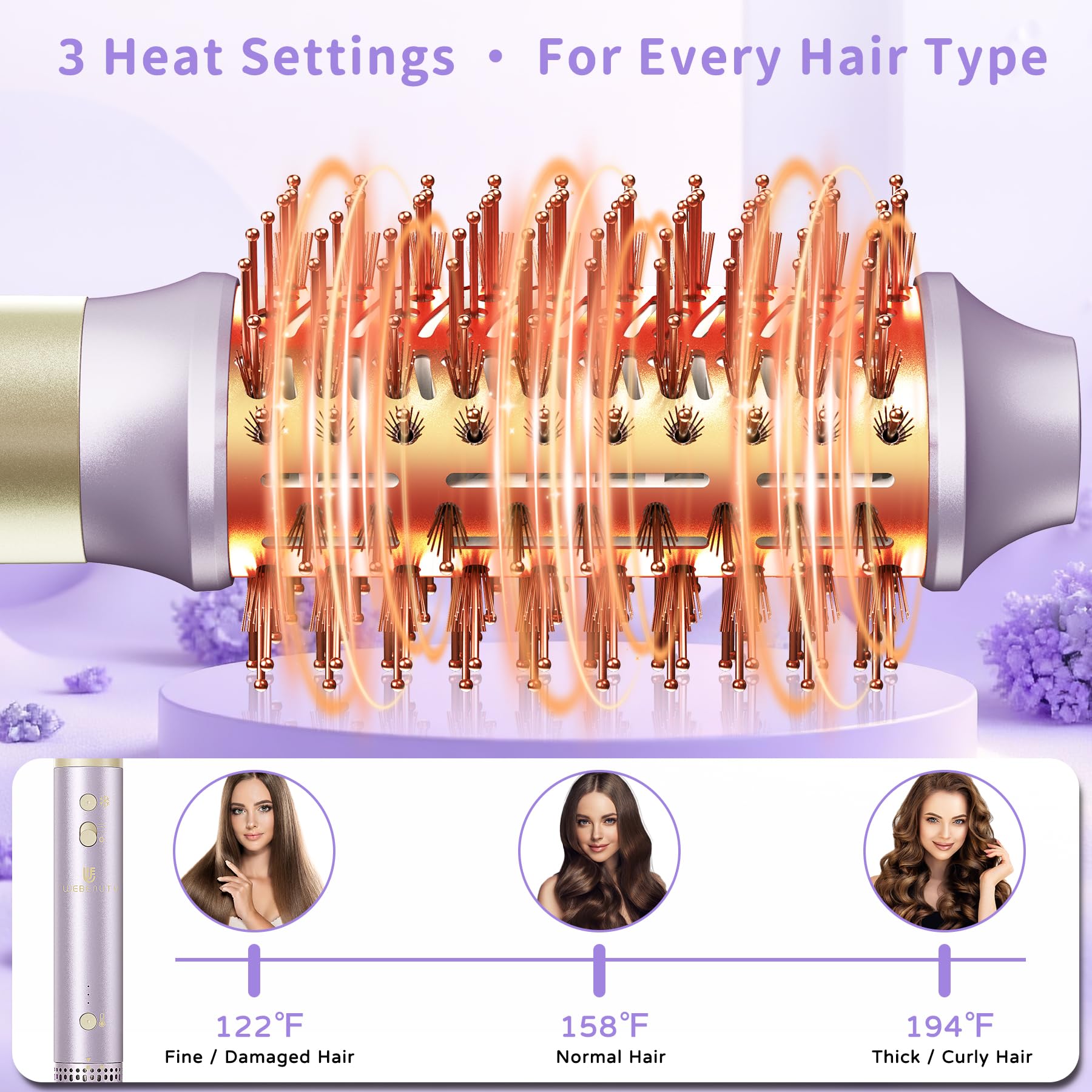 webeauty hair dryer brush 8-in-1 ionic technology: negative ions for smoother, frizz-free finish