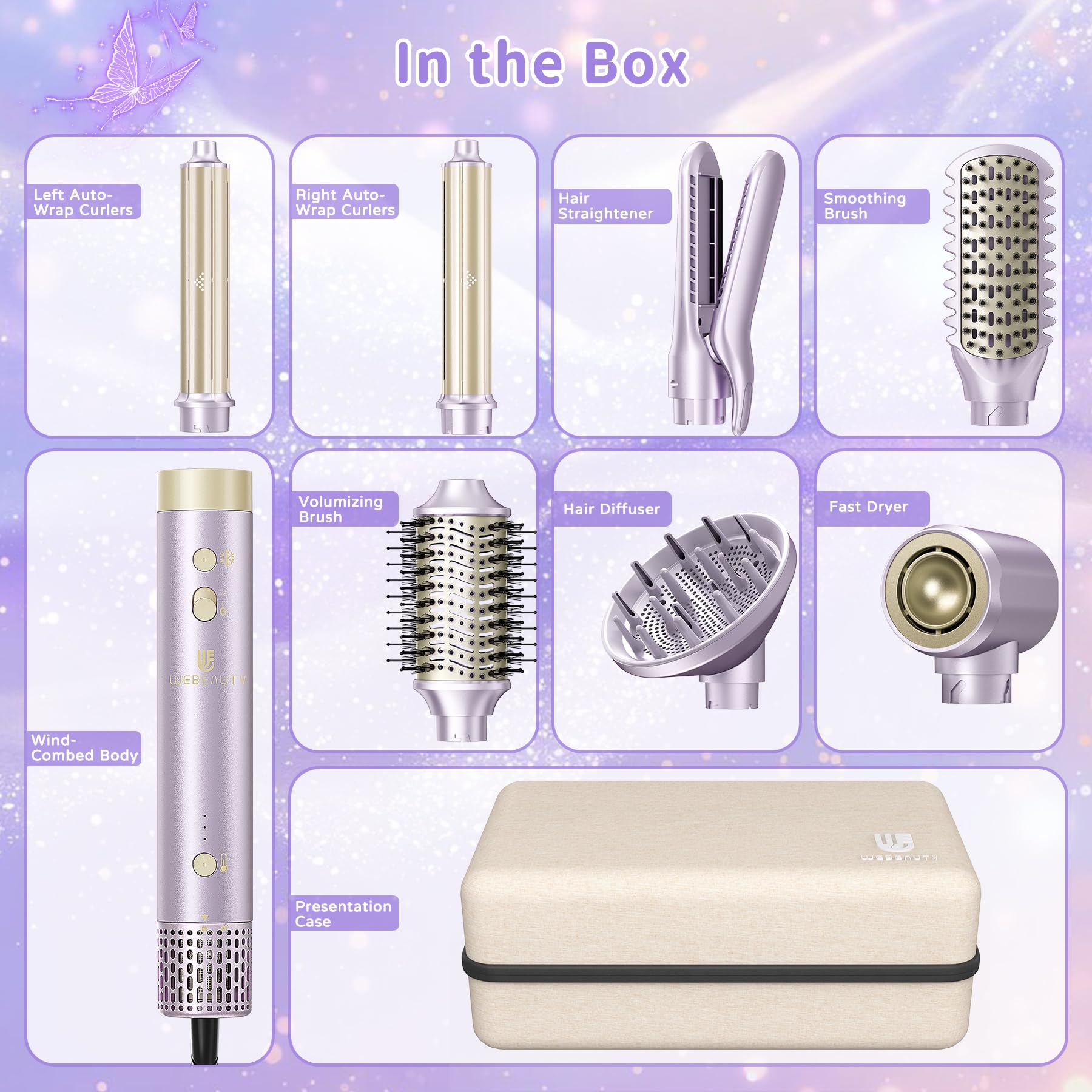 webeauty hair dryer brush 8-in-1 travel-ready: compact for on-the-go styling anywhere
