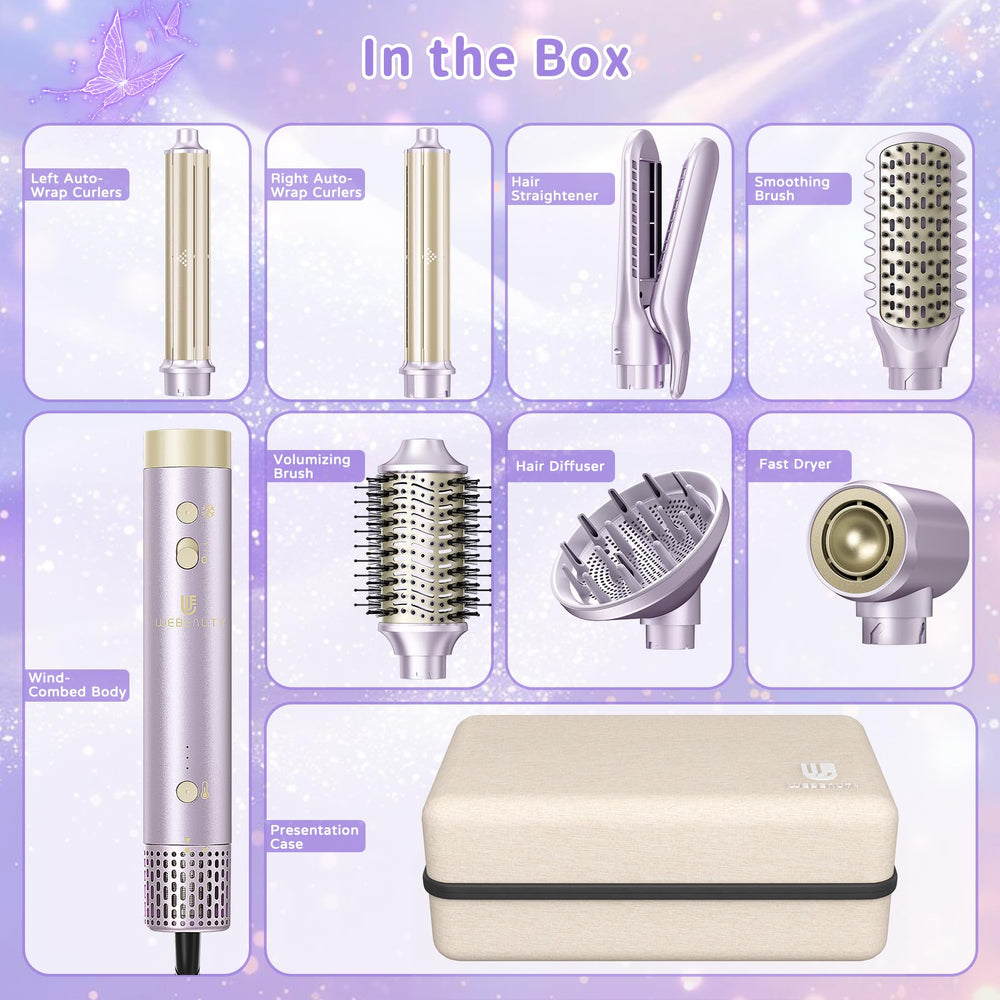 webeauty hair dryer brush 8-in-1 travel-ready: compact for on-the-go styling anywhere