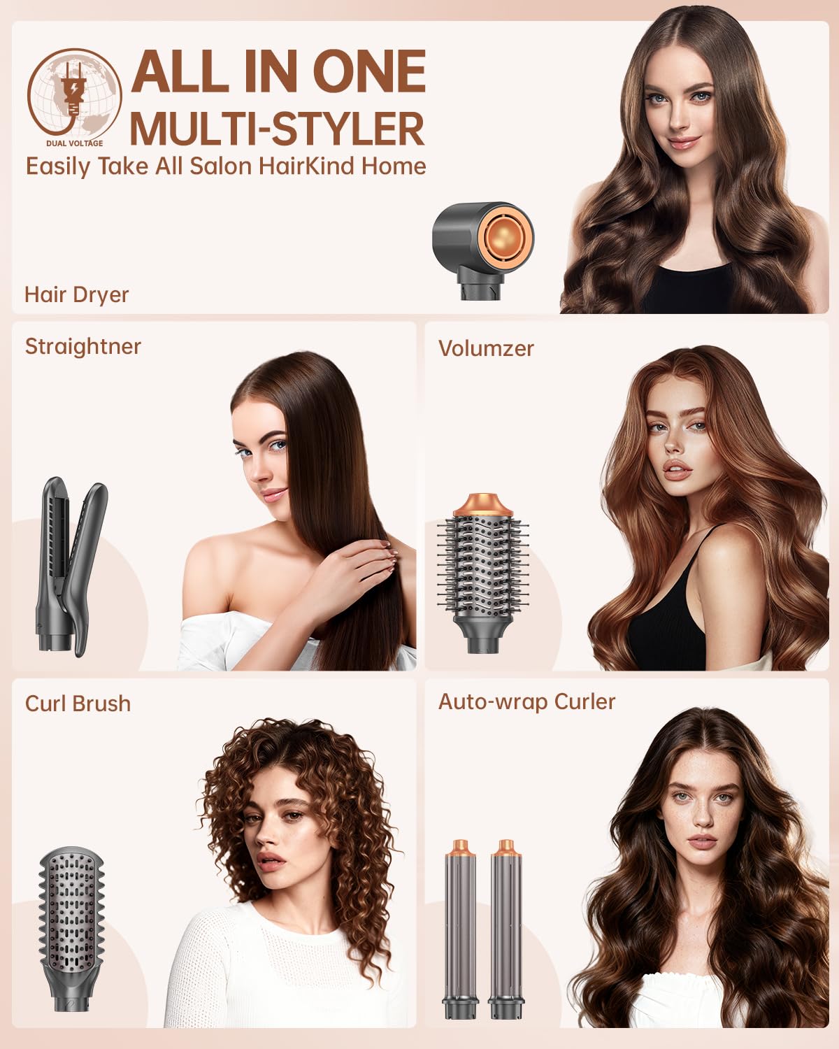 Webeauty dual voltage design enables worldwide styling without a converter.