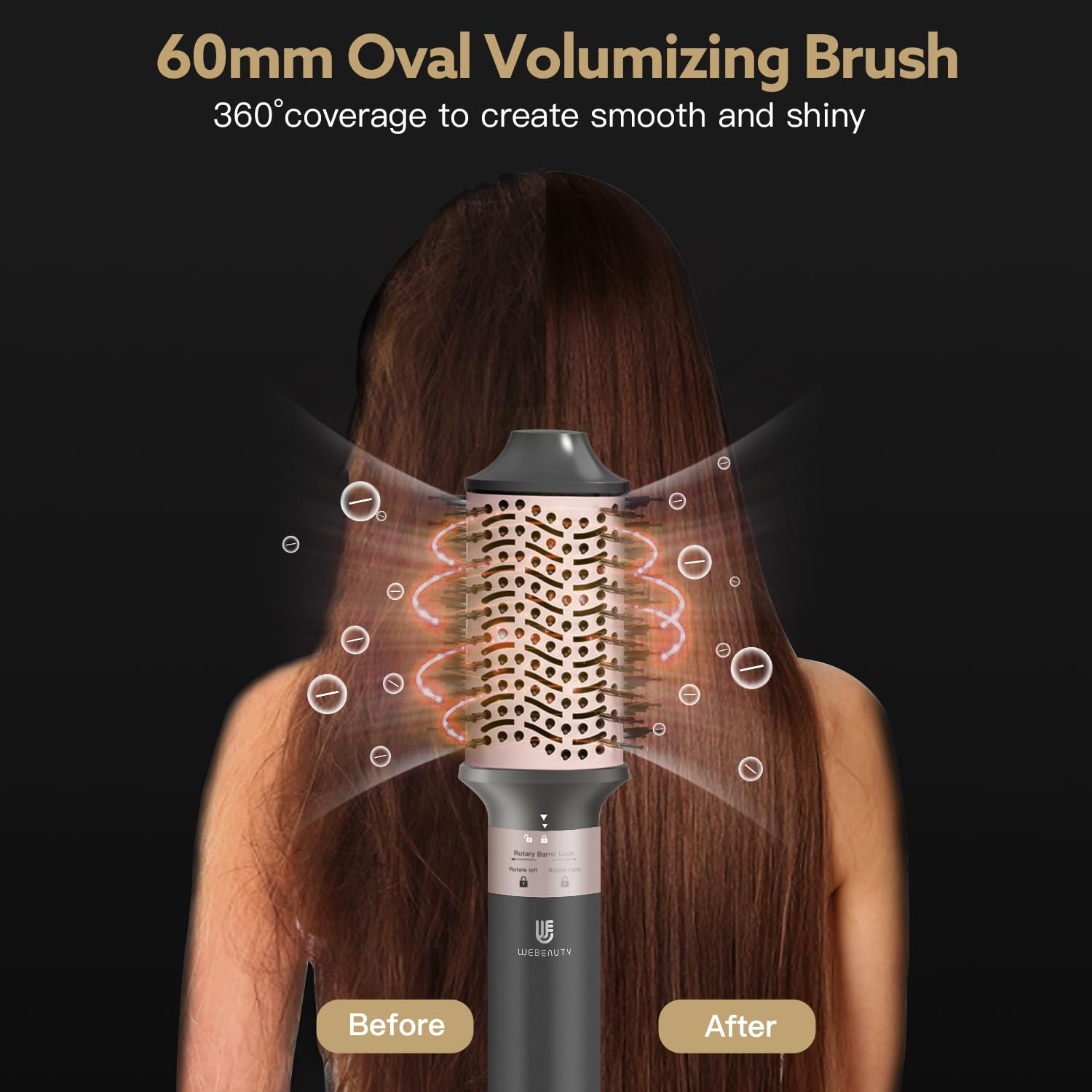 WeBeauty hair dryer brush air styler gold multi-settings adapt to all hair types
