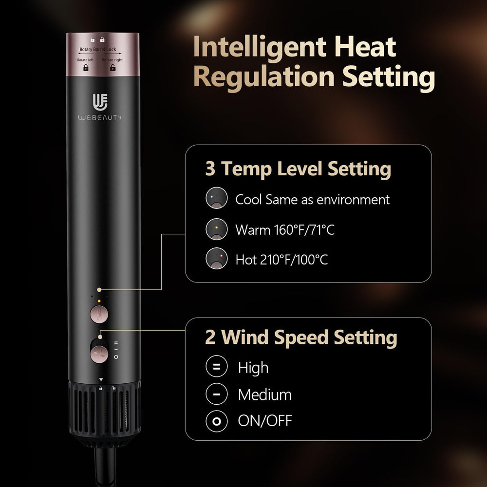 WeBeauty hair dryer brush air styler gold negative ions reduce frizz and add shine
