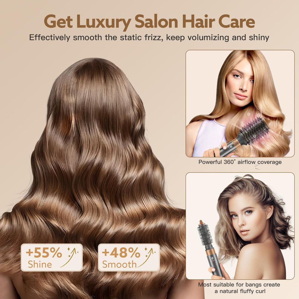 Webeauty 32mm round brush creates fluffy curls, great for bangs.