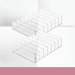 WECHENG acrylic makeup storage two-pack on countertop keeps cosmetics organized and visible