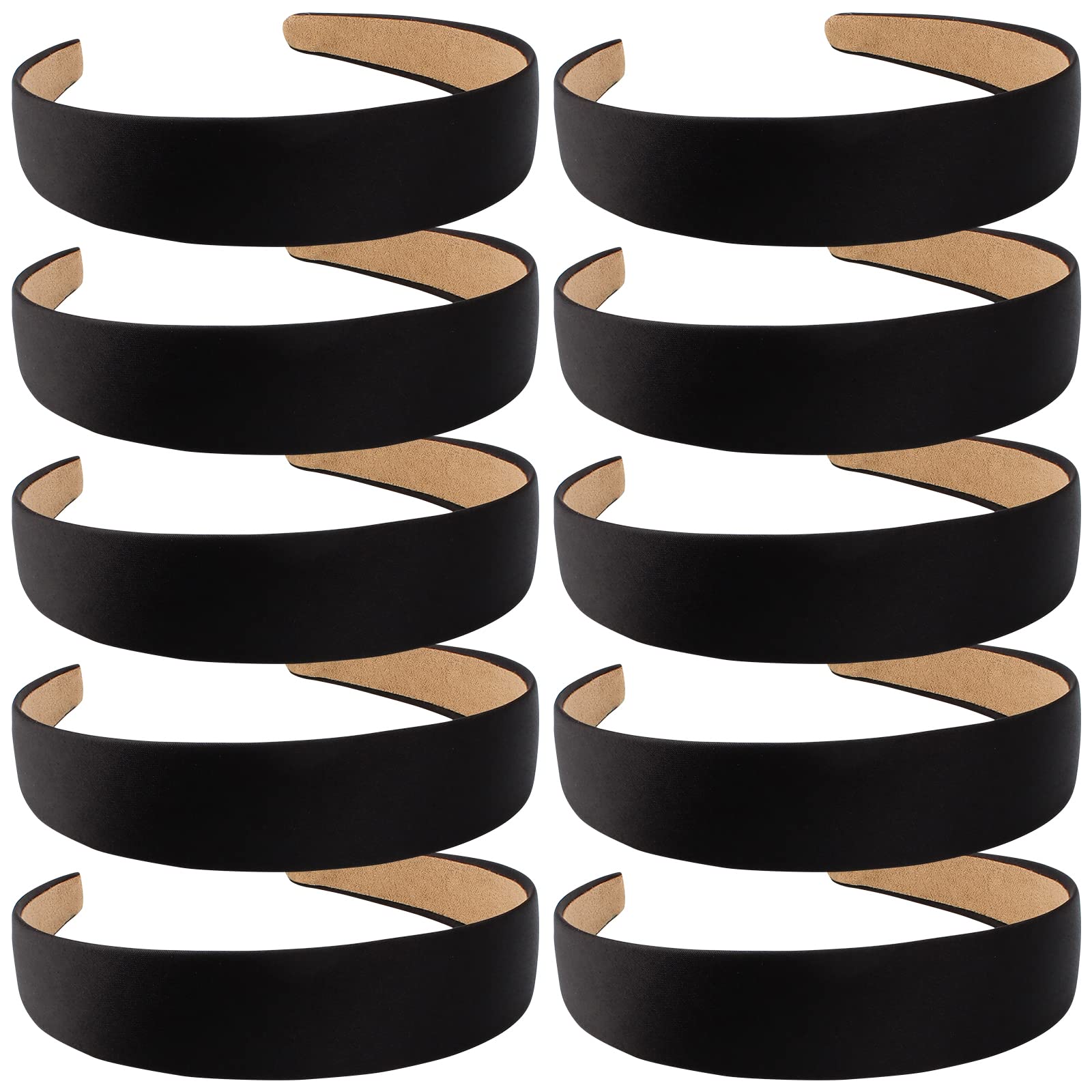 Wecoe black satin wide headband close-up with non-slip grip for all-day wear