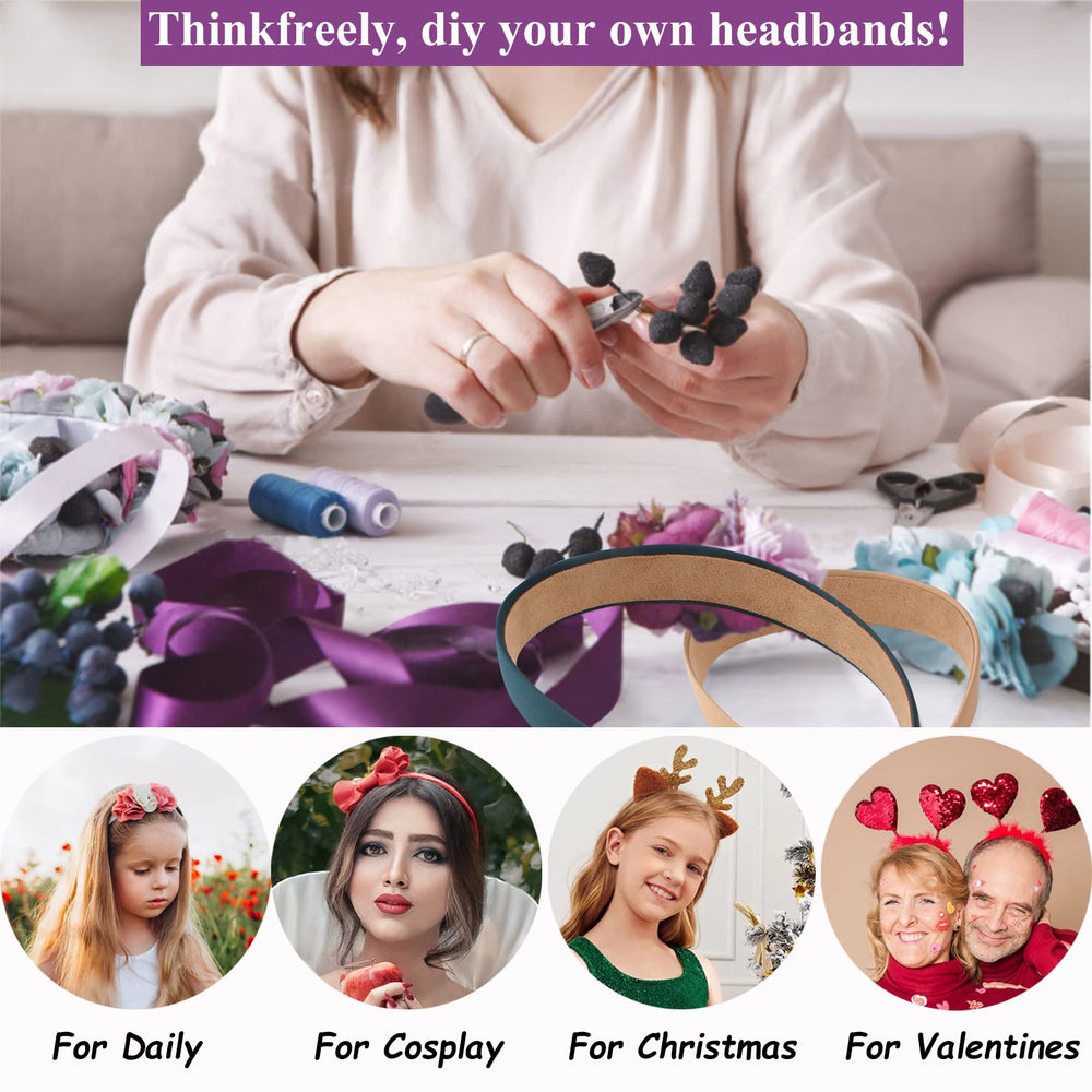 Set of ten satin headbands in matching colors for easy outfit coordination