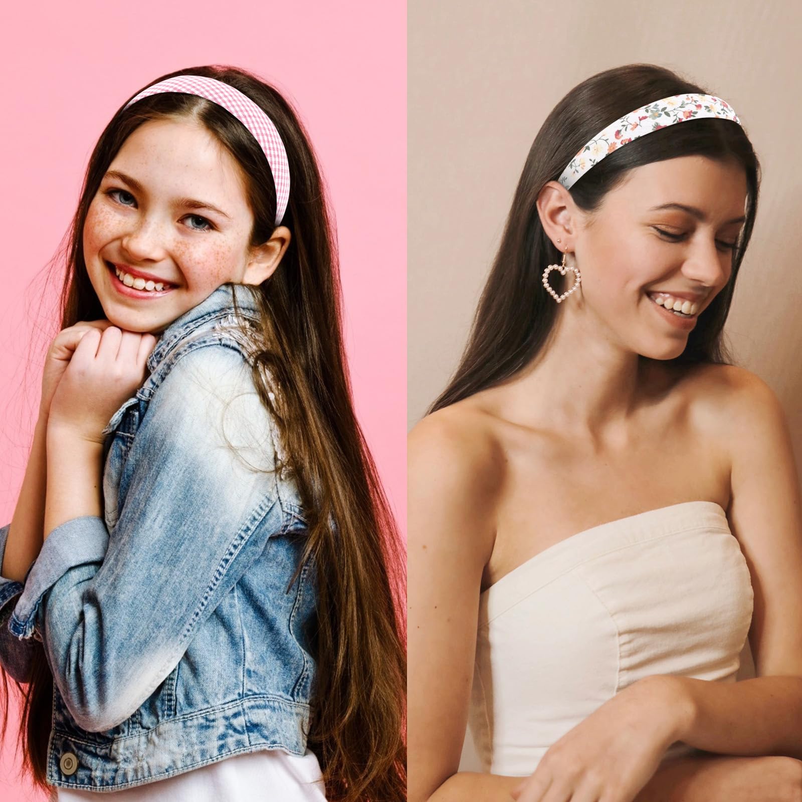 Wecoe headbands plaid check adds a playful pattern for casual or festive looks.