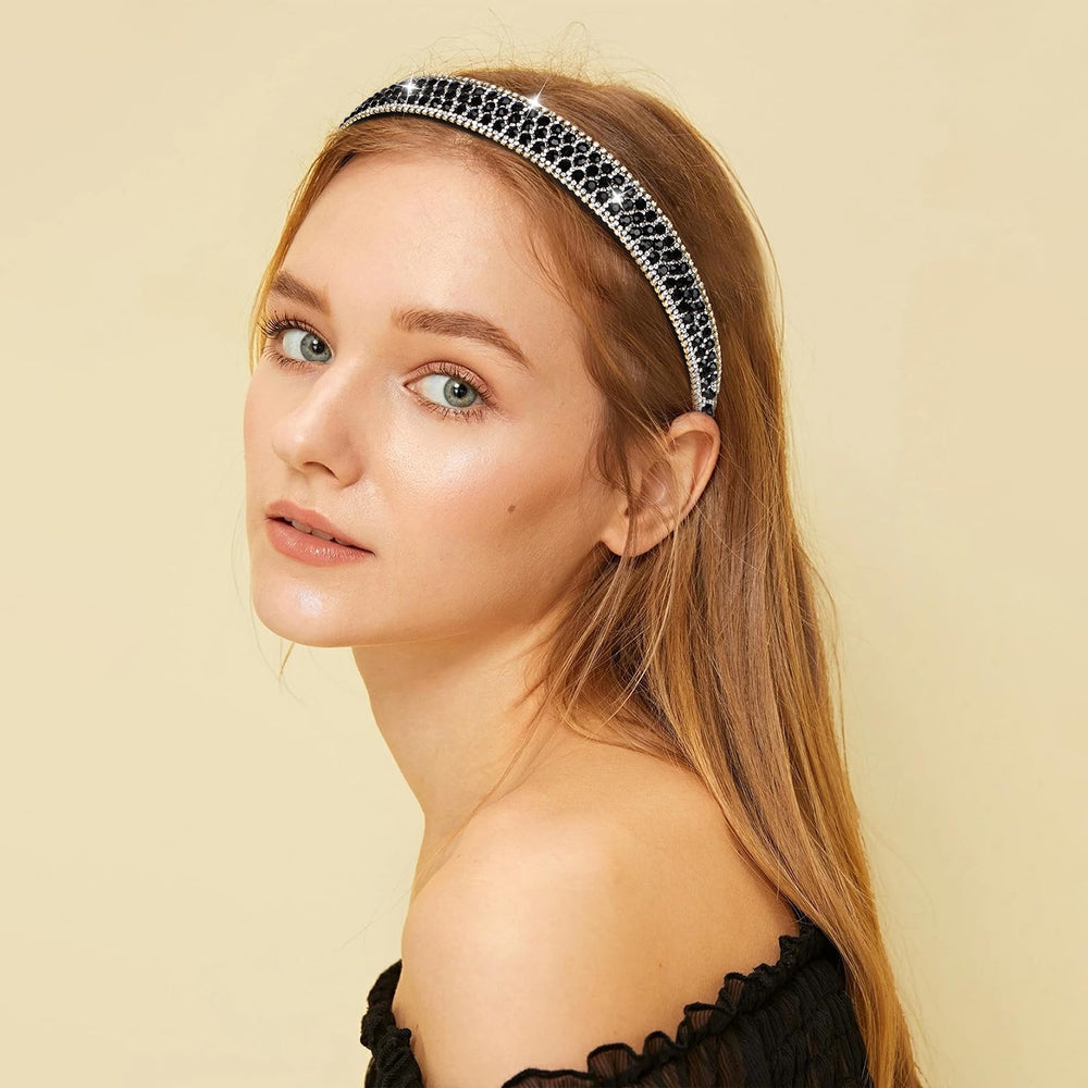 Wecoe rhinestone headband coffee close-up shines for everyday style and events