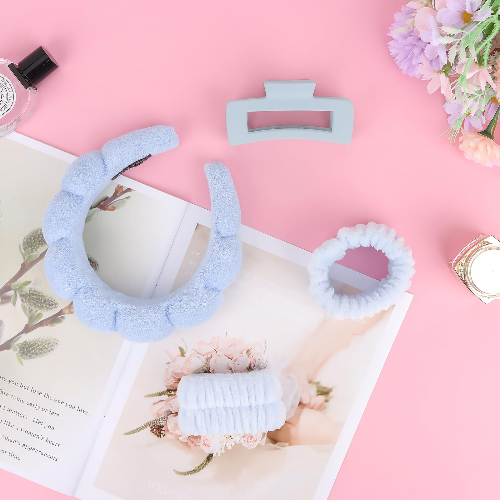 Wecoe spa set bundle view showing all pieces in blue theme.