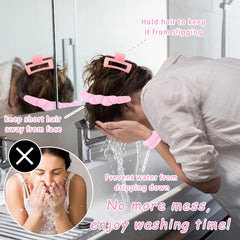Wecoe spa set pink wrist towels are soft and highly absorbent during skincare
