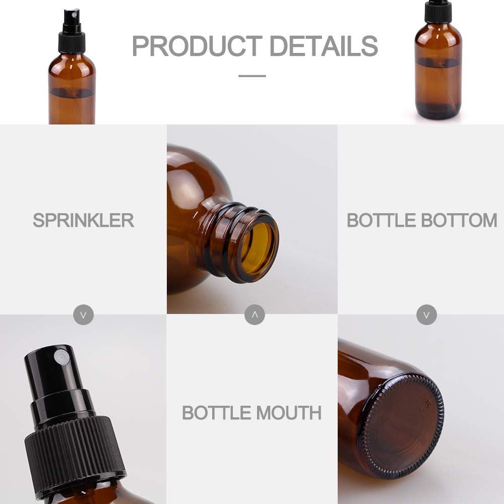 Wedama amber spray bottle closeup highlights sturdy glass and fine mist