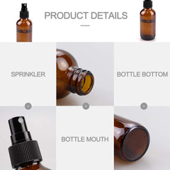 Wedama amber spray bottle closeup highlights sturdy glass and fine mist