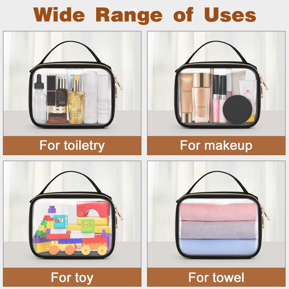 Wedama clear toiletry bag large dimensions for cosmetics and toiletries.