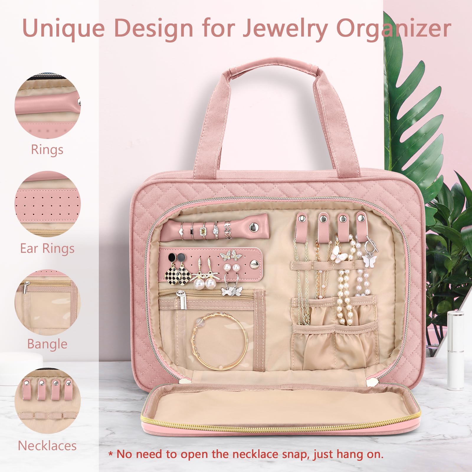 Wedama jewelry compartment front pocket keeps rings organized during travel