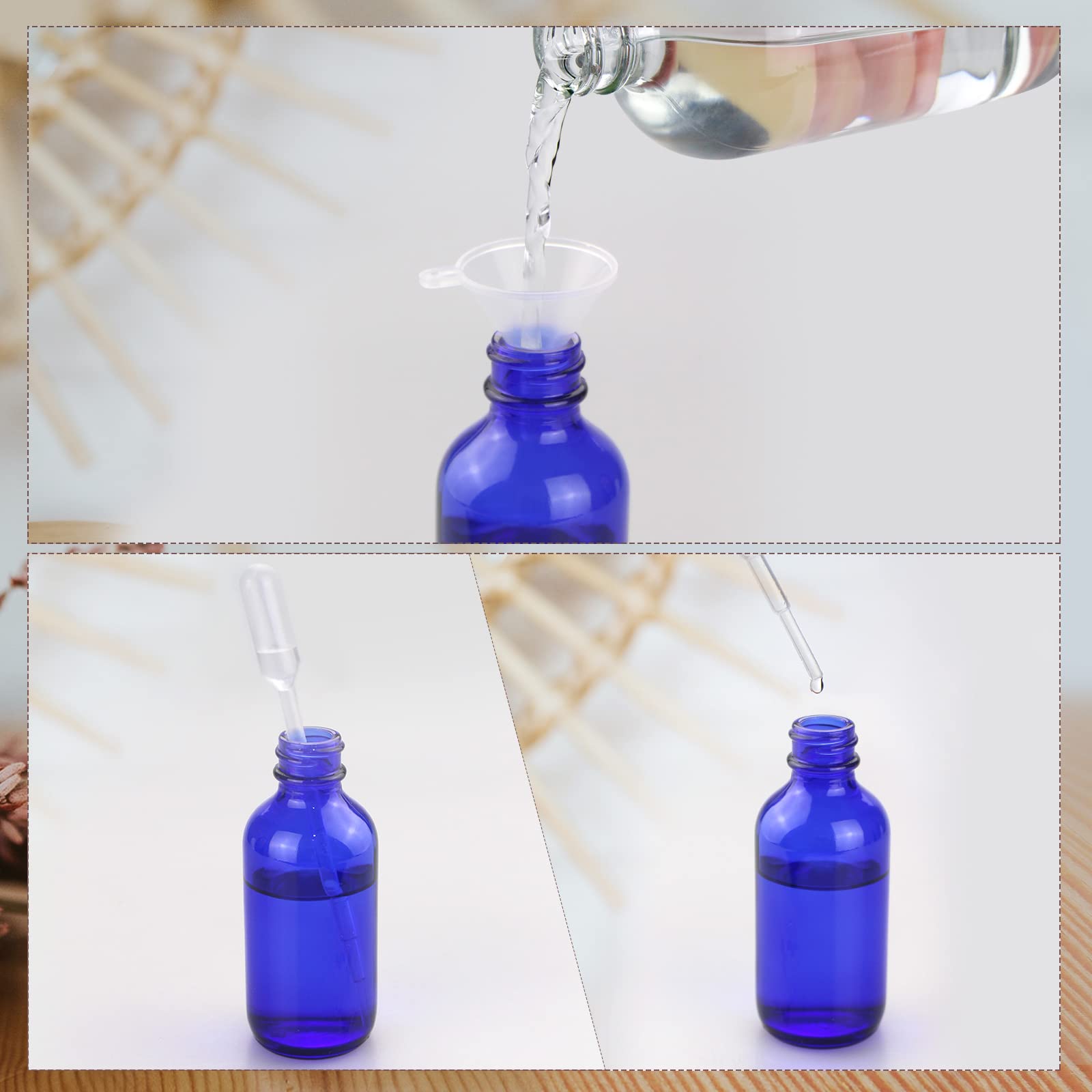 Wedama blue 2 oz travel kit bottle ready for cosmetics, perfumes or cleaners