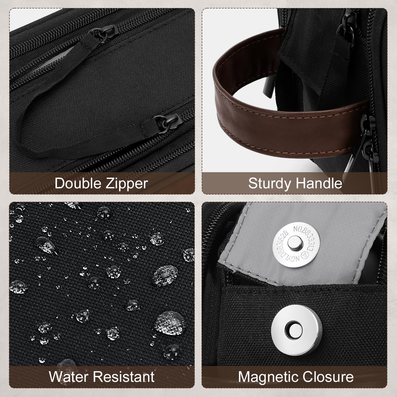 Wedama bag showing large capacity to fit toiletries and accessories