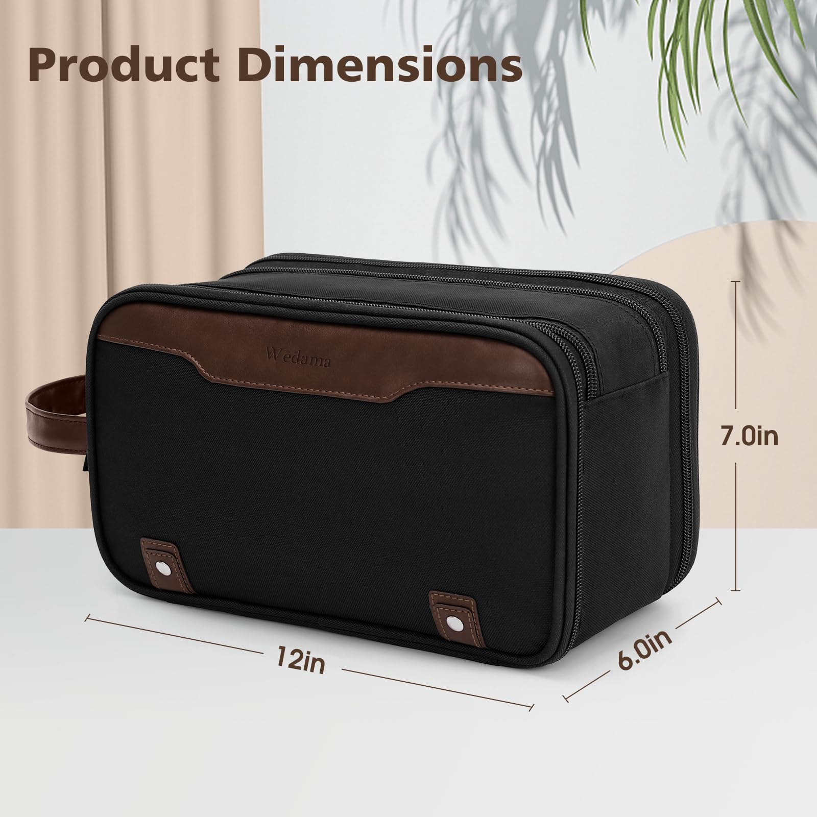 Wedama Toiletry Bag double-zipper-access quick access to contents during travel