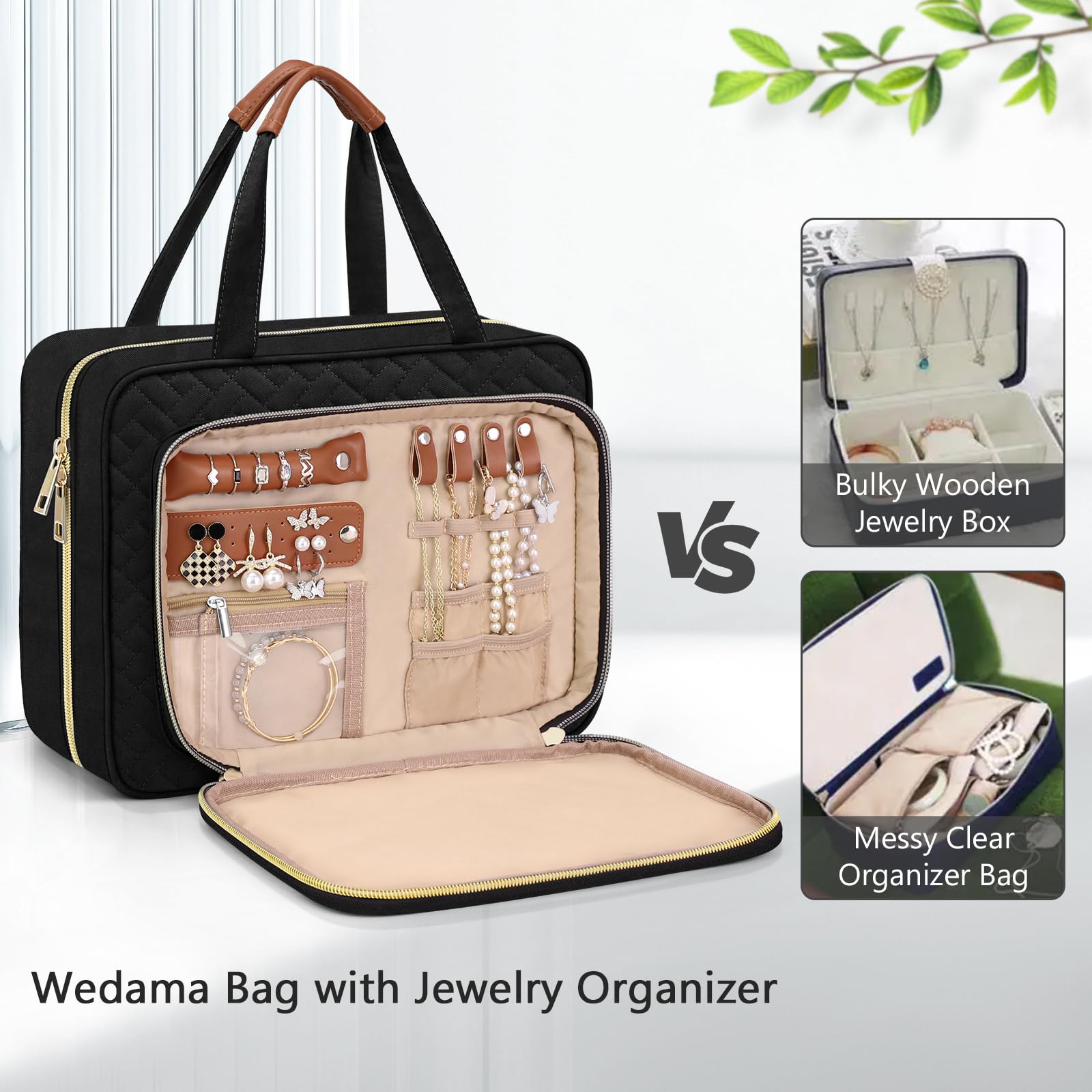 Wedama Toiletry Bag inside layout with four compartments for neat storage