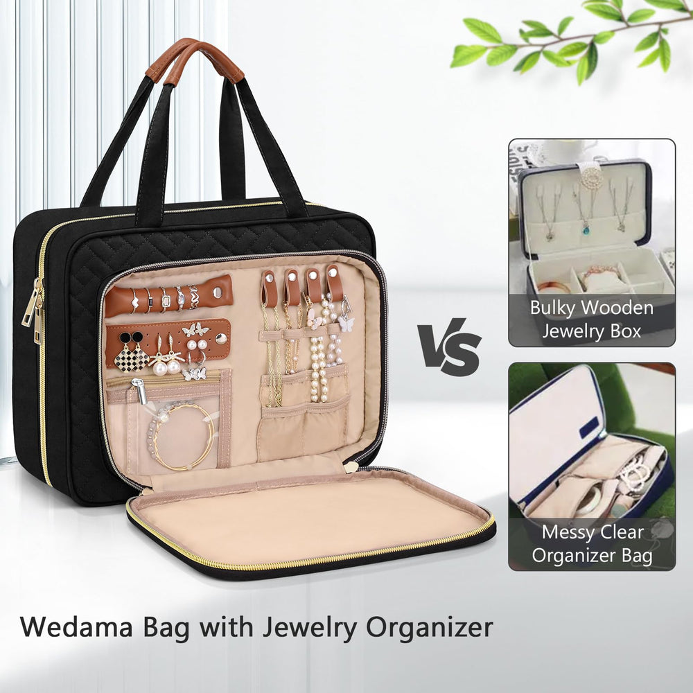 Wedama Toiletry Bag inside layout with four compartments for neat storage